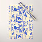 Vintage summer nature patchwork art pattern Wrapping Paper Gallery Image 1
