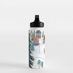 Skiing Winter Village Water Bottle Gallery Image 3