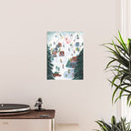 Skiing Winter Village Poster Gallery Image 2