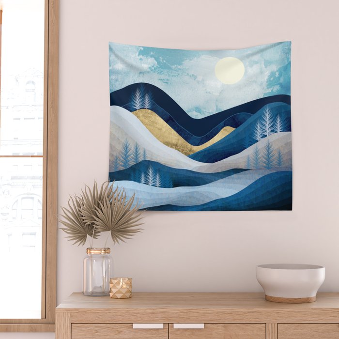 Moonlit Hills Wall Tapestry Gallery Image 2