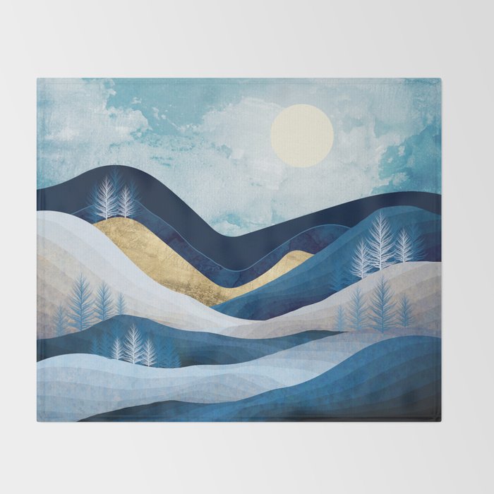 Moonlit Hills Throw Blanket Gallery Image 2