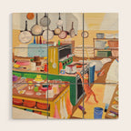 A Cat in the Kitchen Wood Wall Art Gallery Image 1