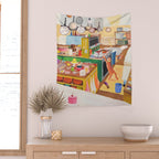 A Cat in the Kitchen Wall Tapestry Gallery Image 2