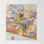 A Cat in the Kitchen Throw Blanket Gallery Image 2