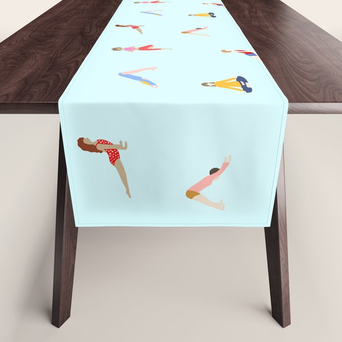 Yoga poses pattern Table Runner Gallery Image 1