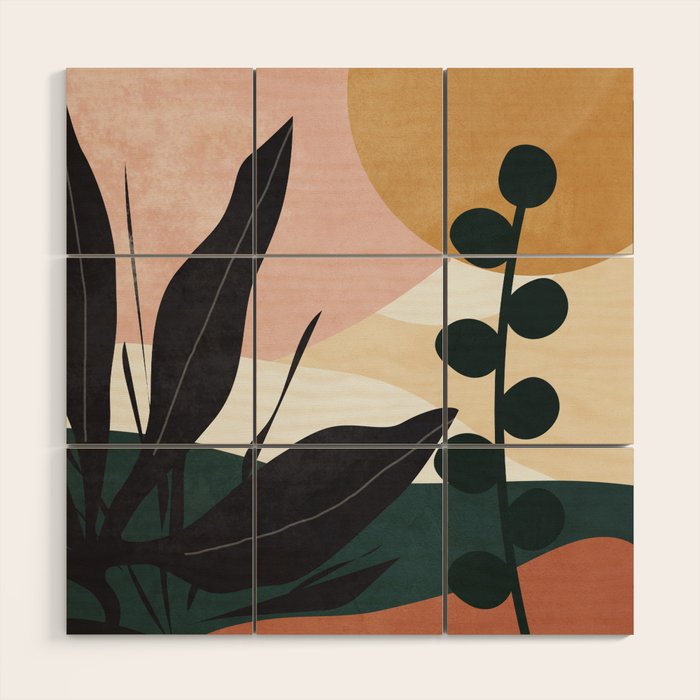 Abstract Landscape Wood Wall Art Gallery Image 1
