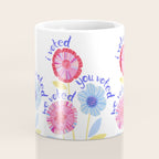 United We Grow - Vote | Floral in Red, Pink, & Blue Coffee Mug Gallery Image 4