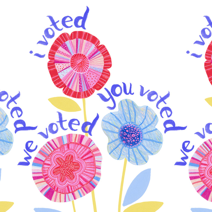 United We Grow - Vote | Floral in Red, Pink, & Blue Coffee Mug Gallery Image 2