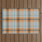 fall plaid - orange and blue Outdoor Rug Gallery Image 1