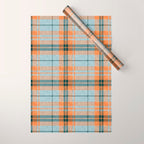 fall plaid - orange and blue Wrapping Paper Gallery Image 1