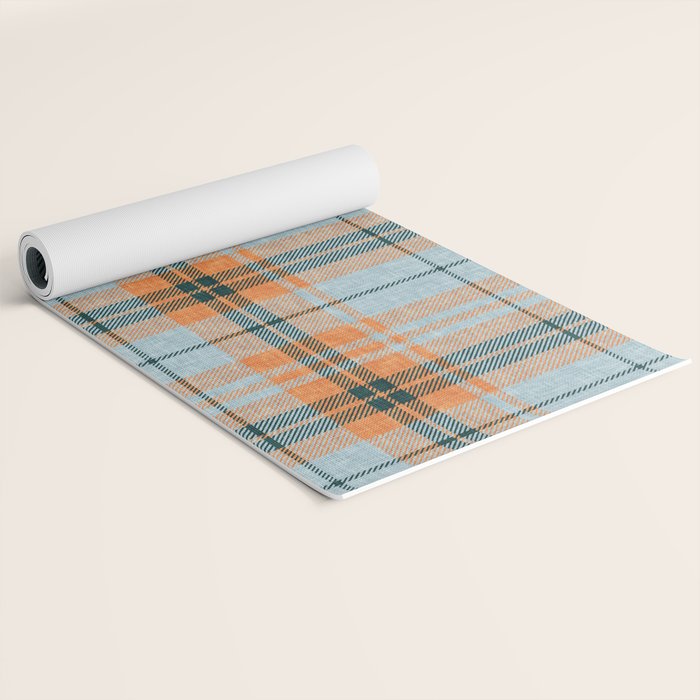 fall plaid - orange and blue Yoga Mat Gallery Image 2