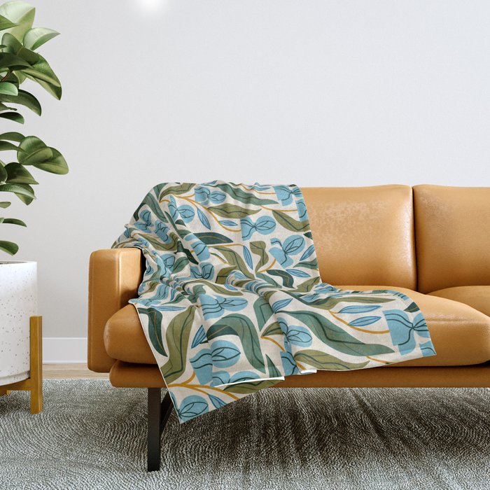 Nouveau Flower Market 2 Throw Blanket Gallery Image 1