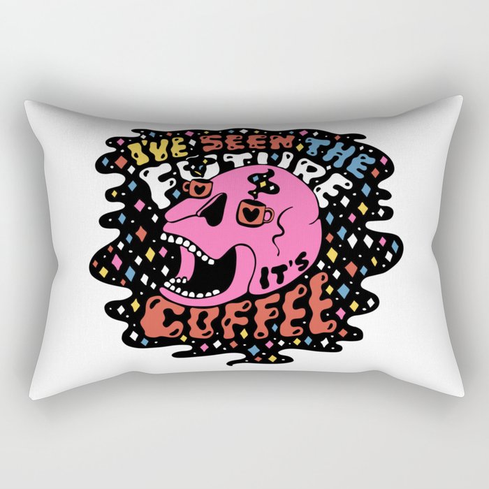 The Future is Coffee in color Rectangular Pillow Gallery Image 2