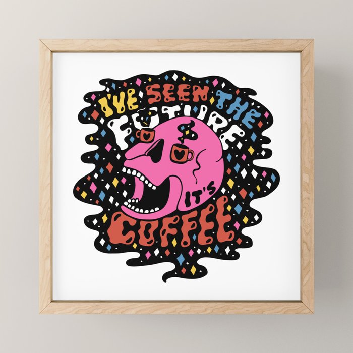 The Future is Coffee in color Mini Art Print Gallery Image 1
