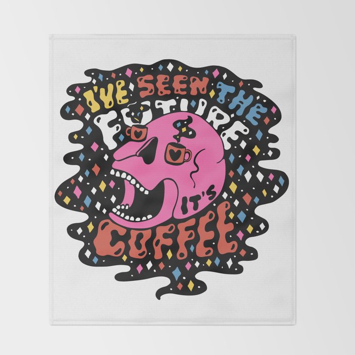 The Future is Coffee in color Throw Blanket Gallery Image 2