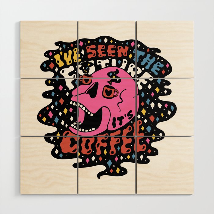 The Future is Coffee in color Wood Wall Art Gallery Image 1