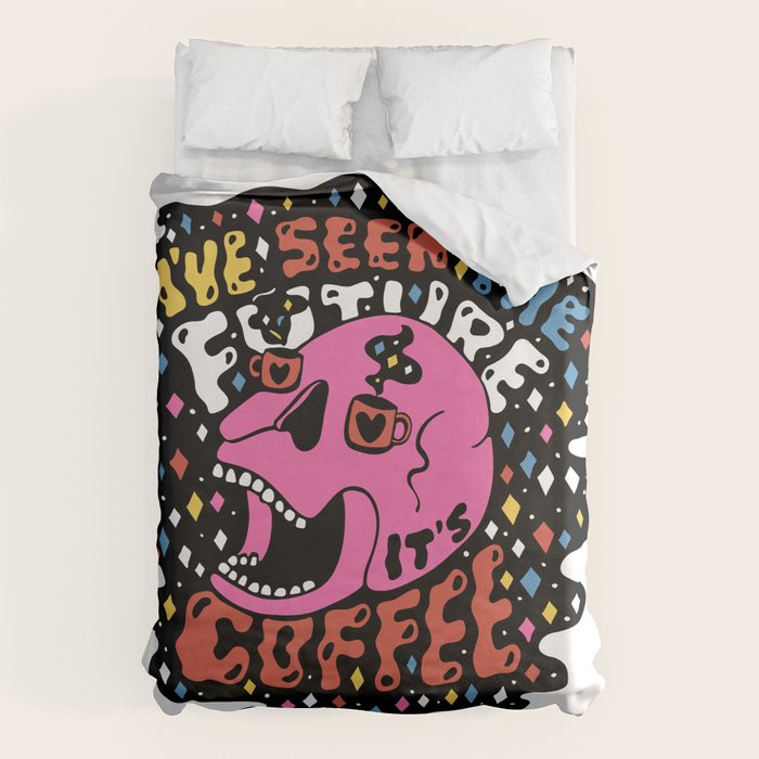 The Future is Coffee in color Duvet Cover Gallery Image 1