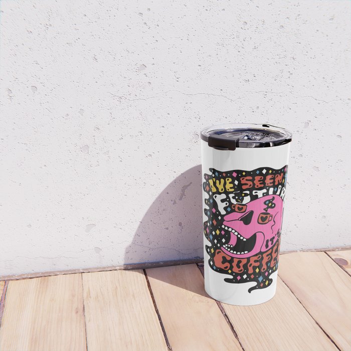 The Future is Coffee in color Travel Mug Gallery Image 4
