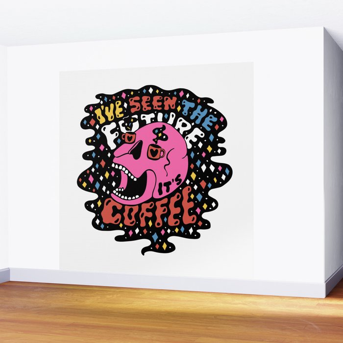 The Future is Coffee in color Wall Mural Gallery Image 2