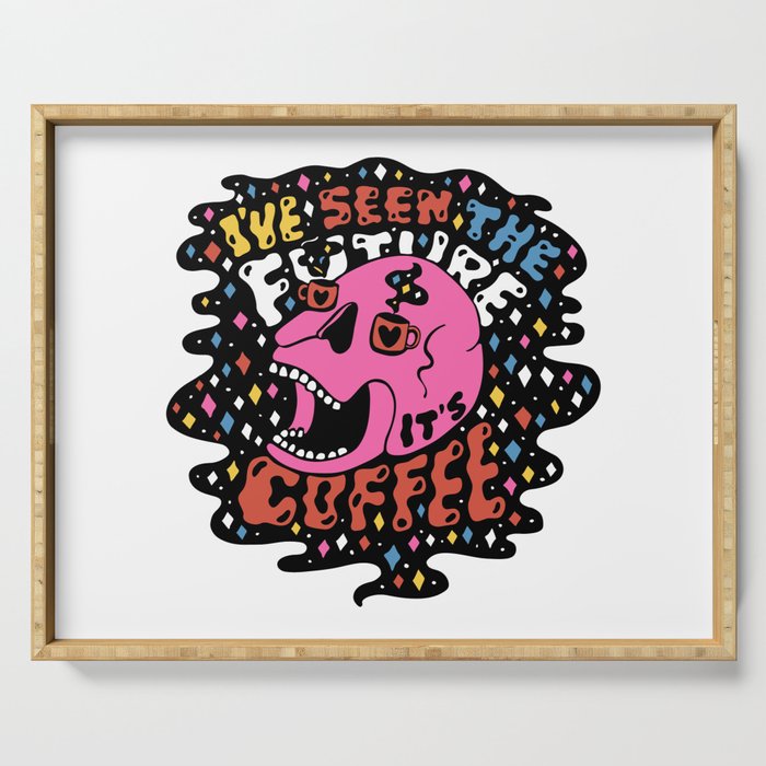 The Future is Coffee in color Serving Tray Gallery Image 1