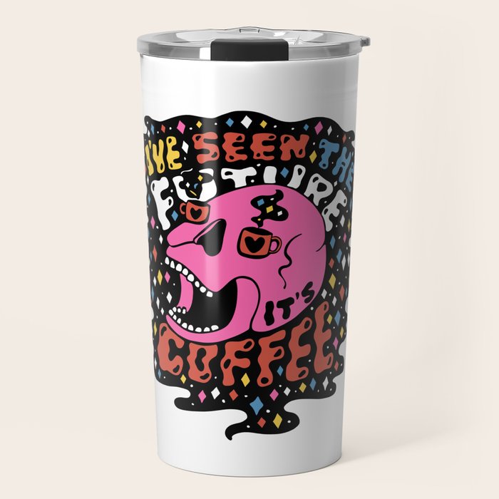The Future is Coffee in color Travel Mug Gallery Image 1