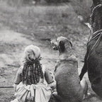 A Girl, Her Dog, and Her Horse wonderful black and white photograph - photography Coffee Mug Gallery Image 2