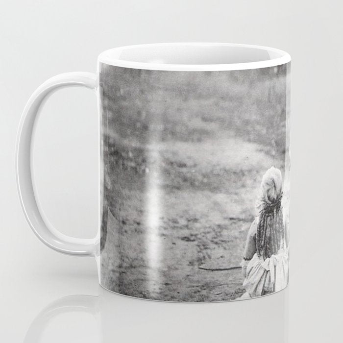 A Girl, Her Dog, and Her Horse wonderful black and white photograph - photography Coffee Mug Gallery Image 3