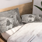A Girl, Her Dog, and Her Horse wonderful black and white photograph - photography Pillow Sham Gallery Image 2