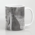 A Girl, Her Dog, and Her Horse wonderful black and white photograph - photography Coffee Mug Gallery Image 1