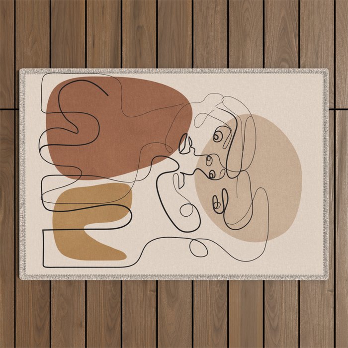 Abstract Faces 6  Outdoor Rug Gallery Image 1