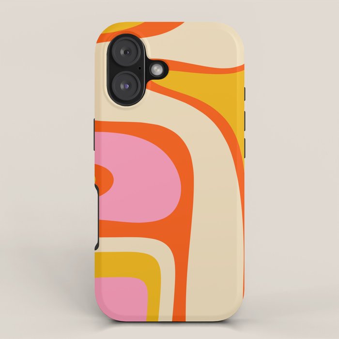 Retro Abstract Copacetic Pattern Pink Orange Yellow iPhone Case Gallery Image 1