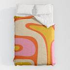 Retro Abstract Copacetic Pattern Pink Orange Yellow Comforter Gallery Image 6