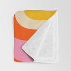 Retro Abstract Copacetic Pattern Pink Orange Yellow Throw Blanket Gallery Image 3
