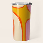 Retro Abstract Copacetic Pattern Pink Orange Yellow Travel Mug Gallery Image 2