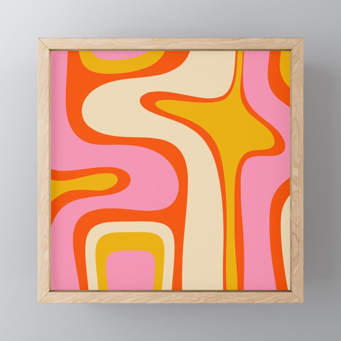 Retro Abstract Copacetic Pattern Pink Orange Yellow Mini Art Print Gallery Image 1