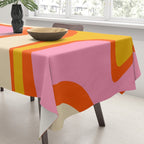 Retro Abstract Copacetic Pattern Pink Orange Yellow Tablecloth Gallery Image 3