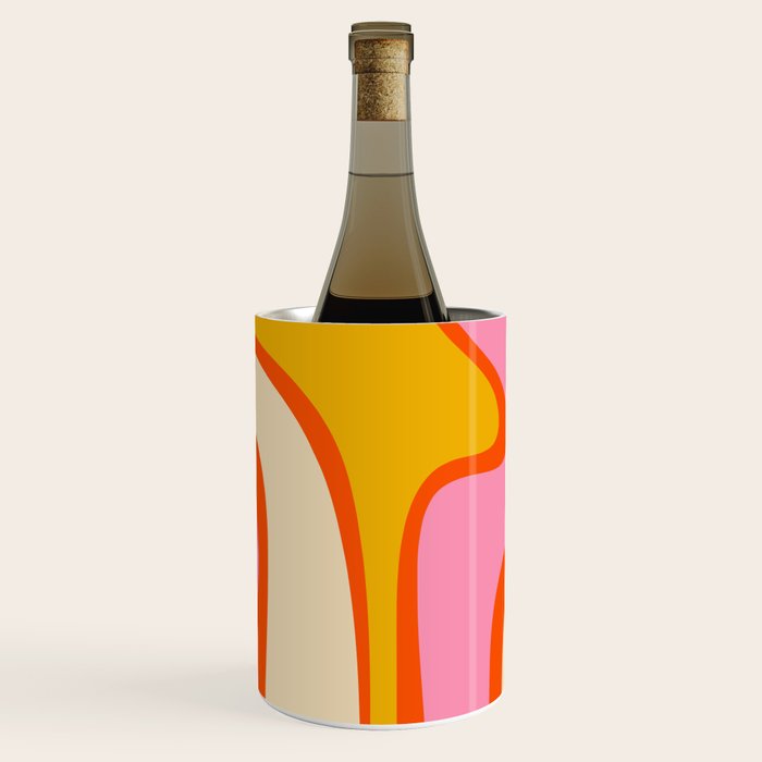 Retro Abstract Copacetic Pattern Pink Orange Yellow Wine Chiller Gallery Image 3