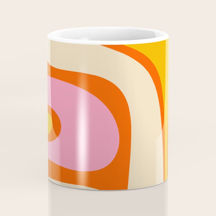 Retro Abstract Copacetic Pattern Pink Orange Yellow Coffee Mug Gallery Image 4