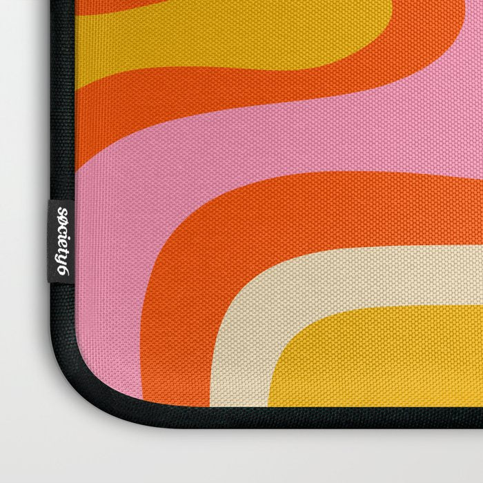 Retro Abstract Copacetic Pattern Pink Orange Yellow Laptop Sleeve Gallery Image 3