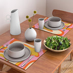 Retro Abstract Copacetic Pattern Pink Orange Yellow Placemat Gallery Image 2