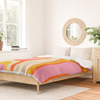 Retro Abstract Copacetic Pattern Pink Orange Yellow Duvet Cover Gallery Image 2