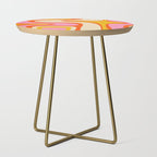 Retro Abstract Copacetic Pattern Pink Orange Yellow Side Table Gallery Image 1