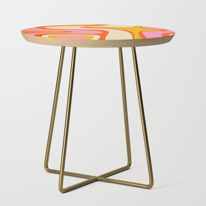 Retro Abstract Copacetic Pattern Pink Orange Yellow Side Table Gallery Image 1