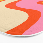 Retro Abstract Copacetic Pattern Pink Orange Yellow Bath Mat Gallery Image 3