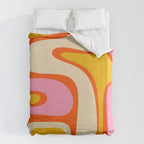 Retro Abstract Copacetic Pattern Pink Orange Yellow Duvet Cover Gallery Image 6