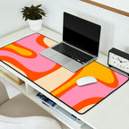 Retro Abstract Copacetic Pattern Pink Orange Yellow Desk Mat Gallery Image 2