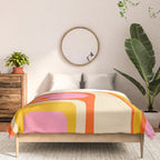 Retro Abstract Copacetic Pattern Pink Orange Yellow Comforter Gallery Image 3