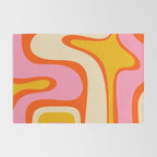 Retro Abstract Copacetic Pattern Pink Orange Yellow Rug Gallery Image 2