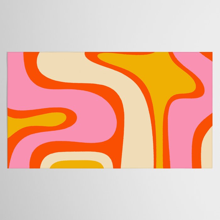 Retro Abstract Copacetic Pattern Pink Orange Yellow Tablecloth Gallery Image 2