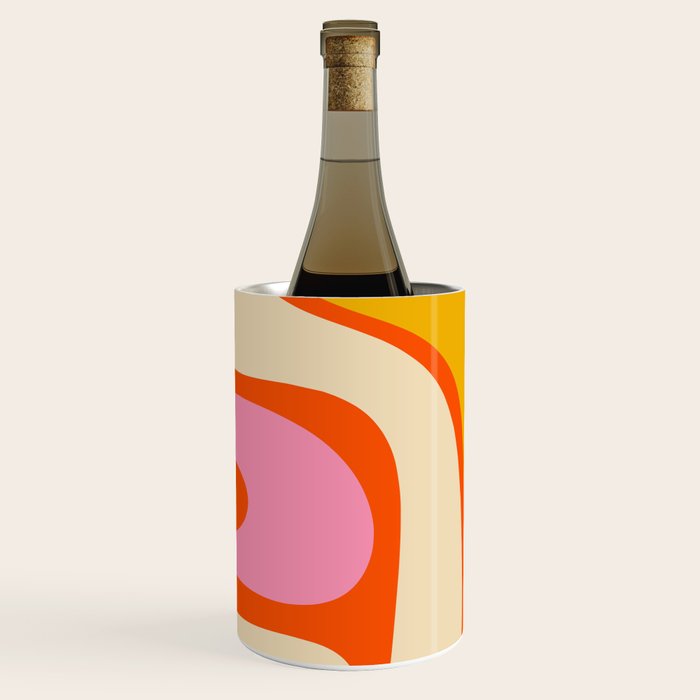 Retro Abstract Copacetic Pattern Pink Orange Yellow Wine Chiller Gallery Image 1